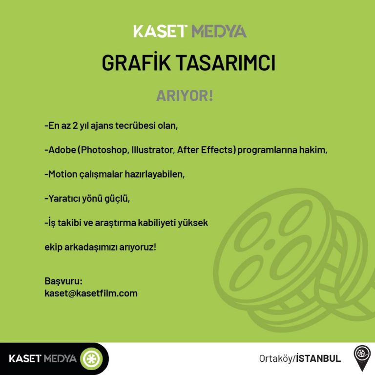 Kaset Medya Grafik Tasarımcı İlan Görseli