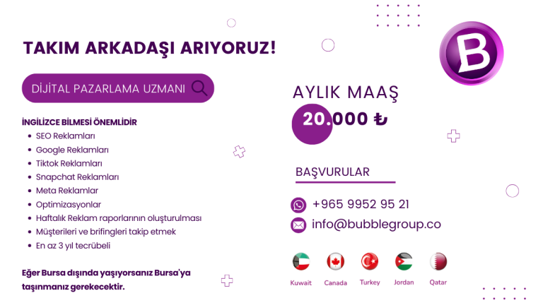 web site için ilan