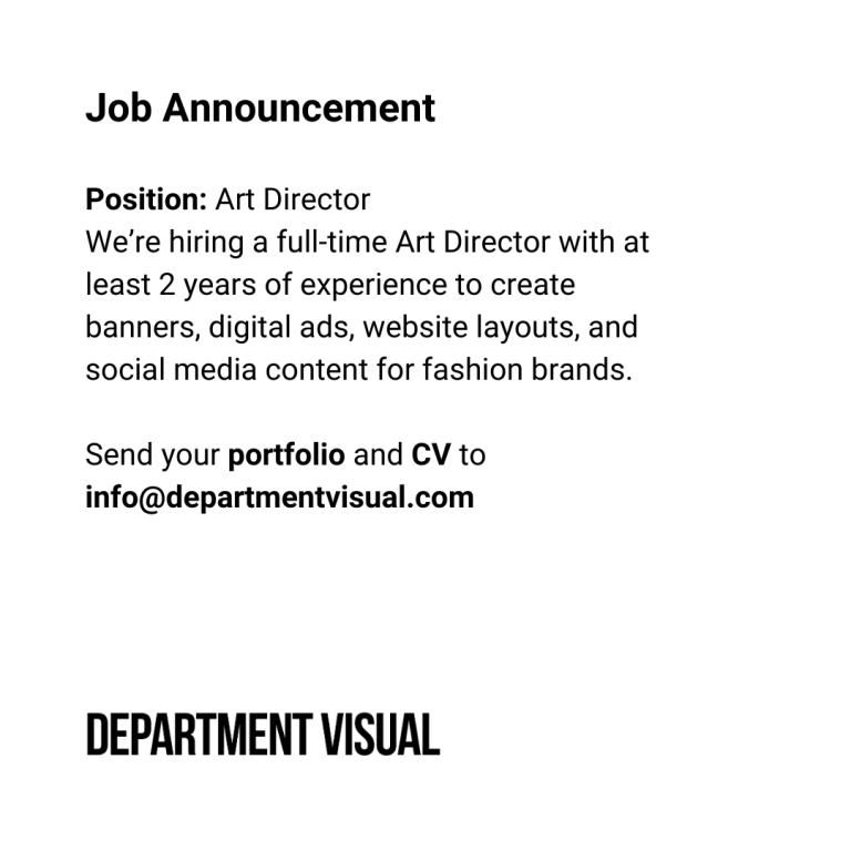Department Visual I╠çs╠ğ I╠çlan─▒