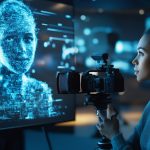 young-woman-films-digital-avatar-screen-exploring-future-filmmaking_100620020
