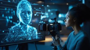 young-woman-films-digital-avatar-screen-exploring-future-filmmaking_100620020